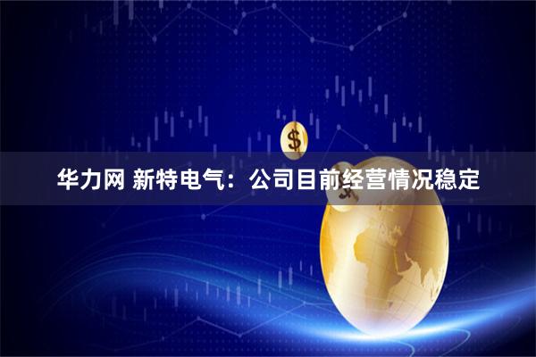 华力网 新特电气：公司目前经营情况稳定
